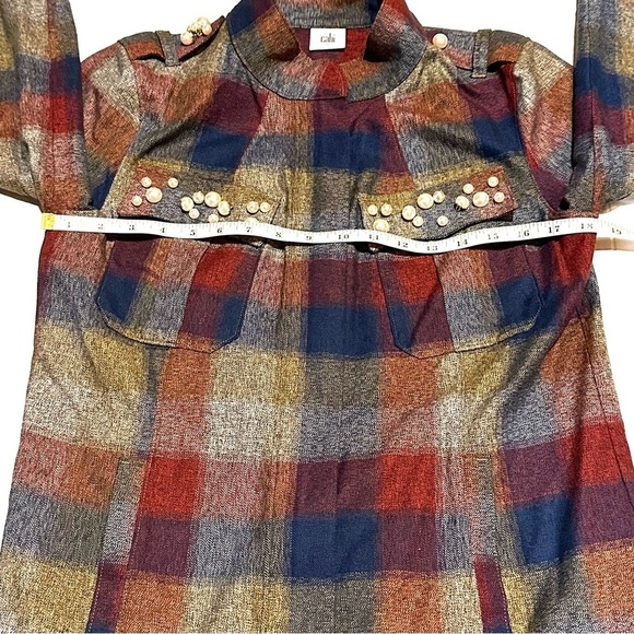 CAbi Collage Plaid Zip Jacket Shacket Blazer Women's S Small - Picture 7 of 9